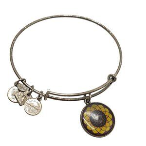 Alex and Ani Multi-Color Epoxy Sunflower Charm Bangle in Silver Tone